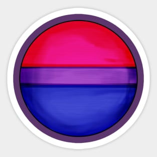 Bisexual pride flag colours circular sphere Sticker